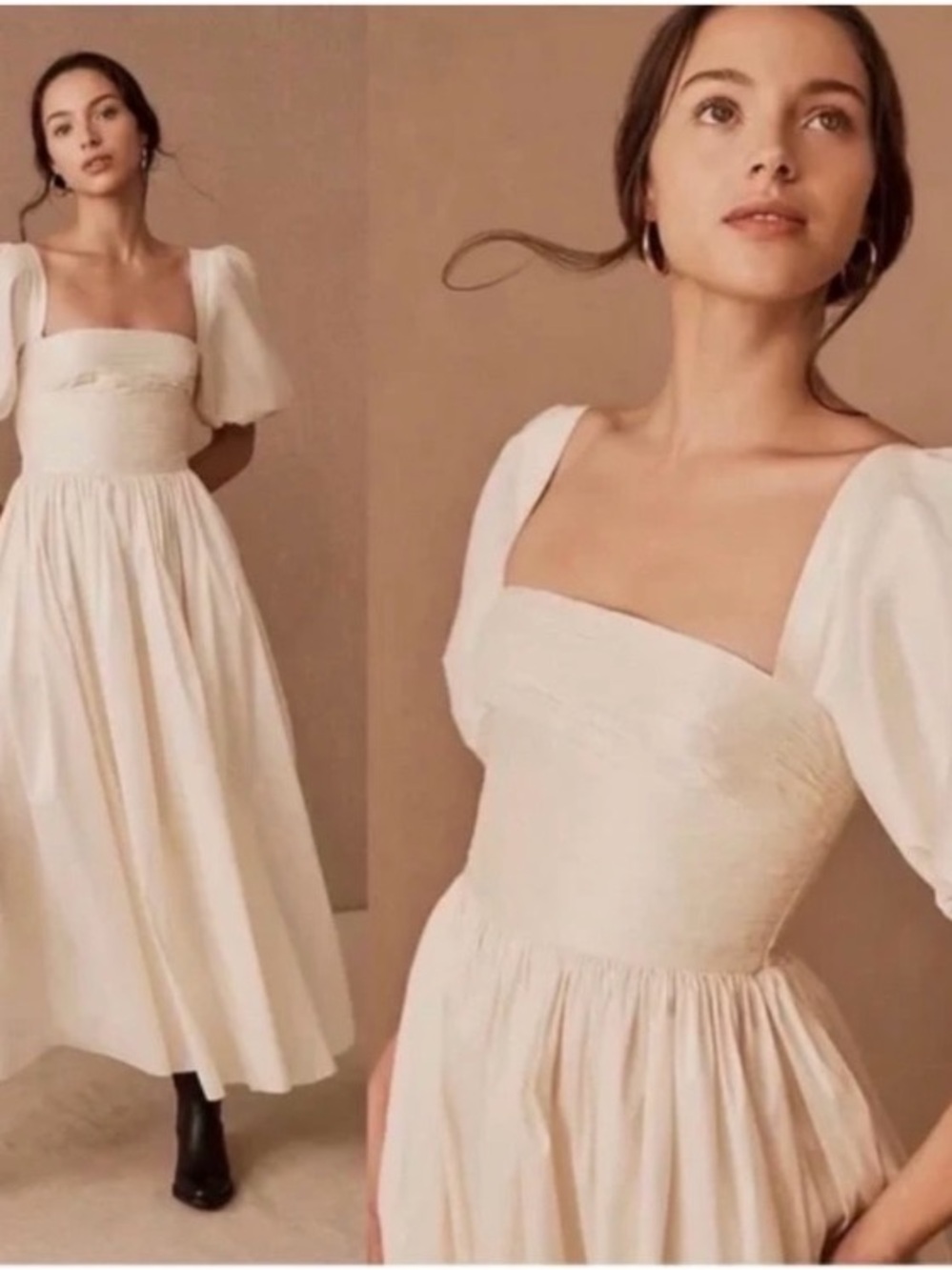 Sachin + Babi NWT Anthropologie BHLDN Emile Midi Dress Puff Sleeve square neck